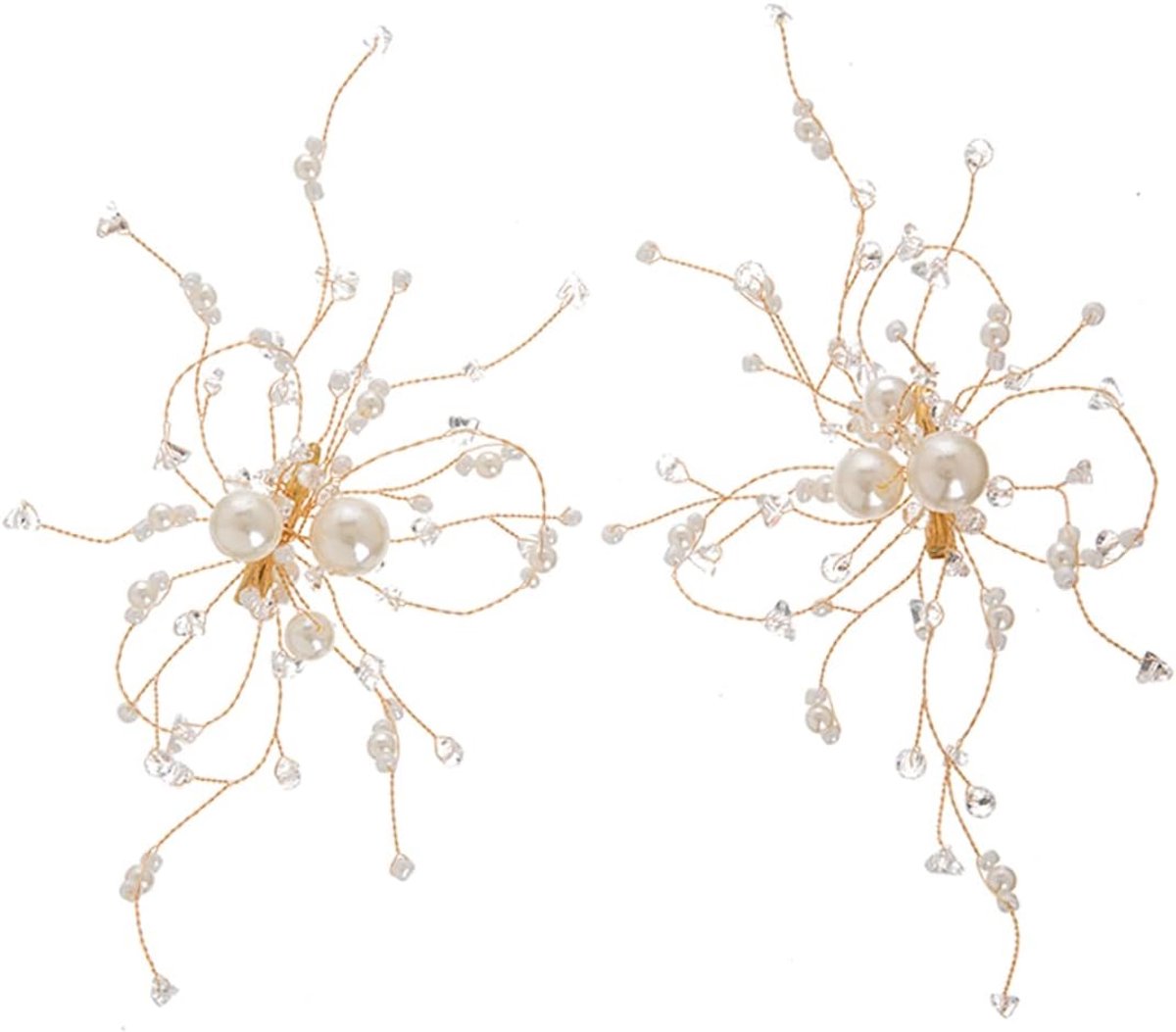Bruid Haarclip - Parels Bruiloft - Feestelijk Kapsel - Elegant Design - 8x5x1 cm - Goudkleurig
