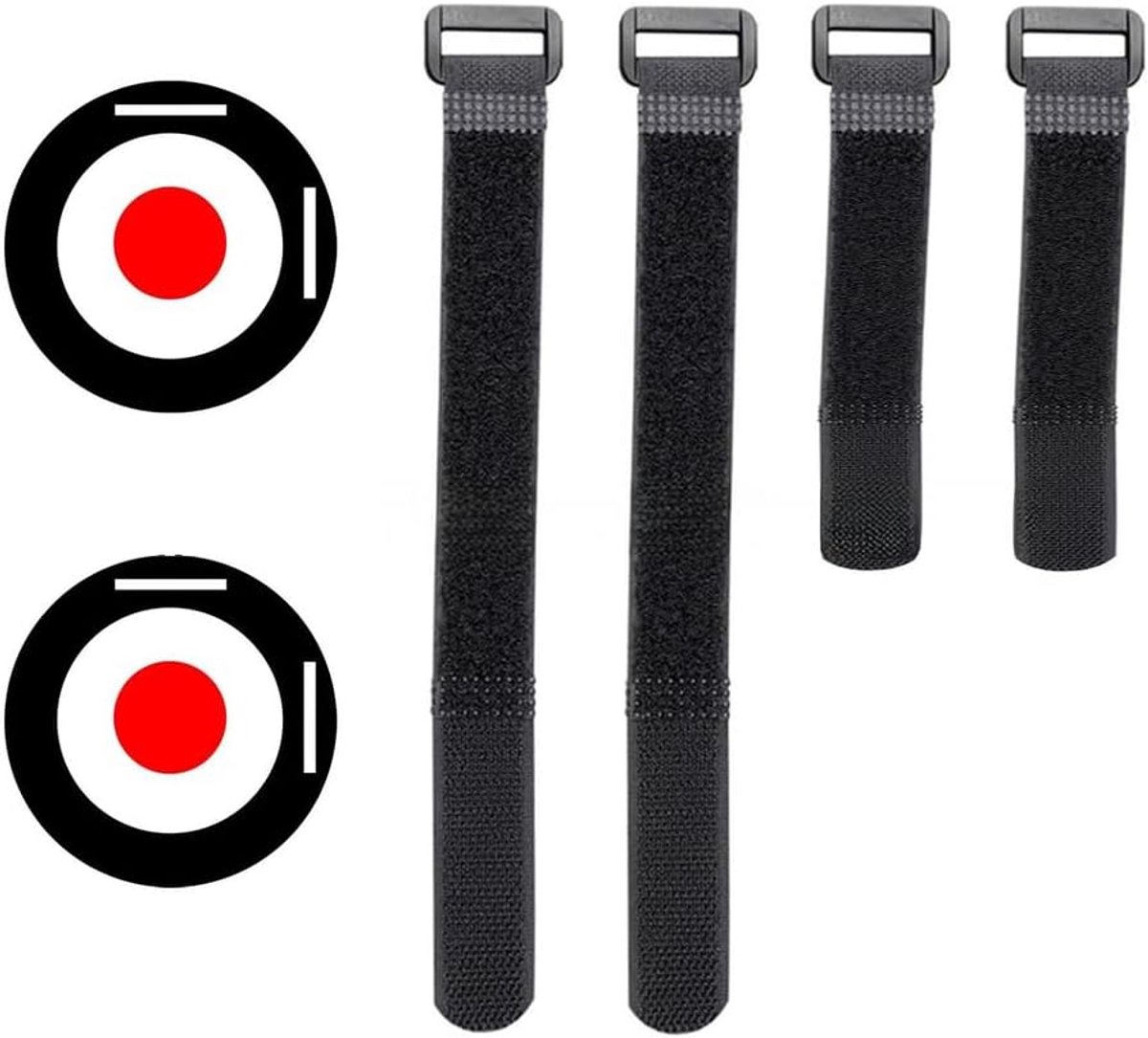 Voetbal Oefendoelen - Trainingsschijven - Schiet Training - Verstelbare Riemen - 18 cm 2 Stuks - Zwart Rood