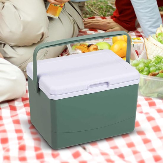 Compacte Koelbox - IJsemmer Draagbaar - Outdoor Avonturen - Robuuste Thermische Isolatie - 5 Liter Inhoud - Blauw Wit — afbeelding 2