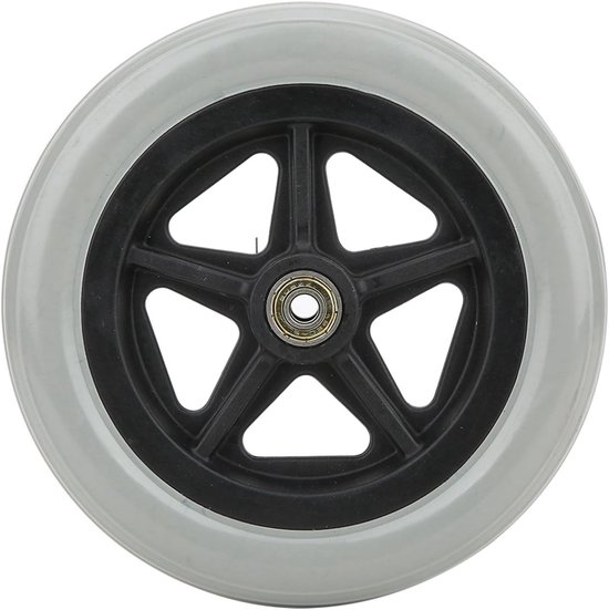 Rolstoel Voorwielen - Vervangende Wielen - Mobiliteit Verbeteren - Rubberen Banden - 7 Inch Diameter - Grijs — afbeelding 2
