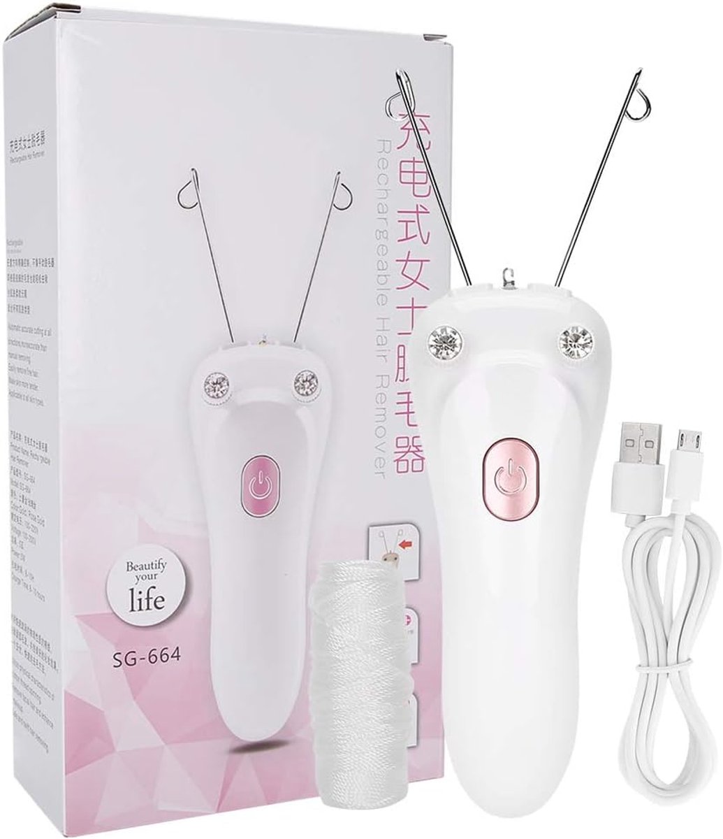 Elektrisch Ontharingsapparaat - Draad Epilator - Gezichts Ontharing - Fysieke Ontharing Methode - 1x1x1 cm - Roze