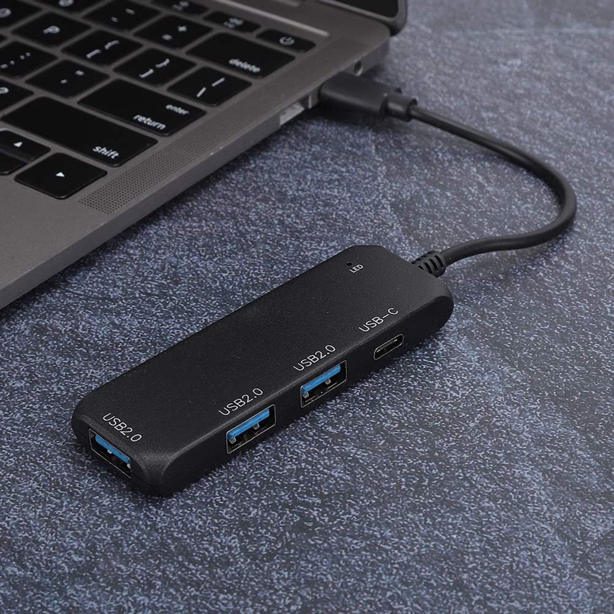 USB-splitter Hub - Type-C Uitbreiding - Laptop PC - Dubbelzijdig Insteekbaar - Klein Draagbaar