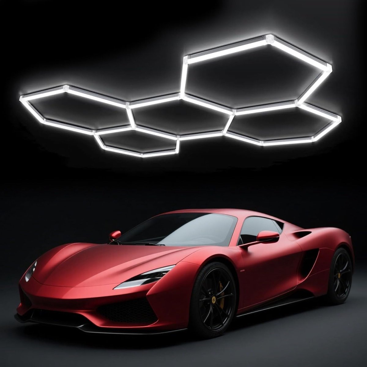 Hexagonale Lamp - Werkplaatsverlichting - Klusruimte Verlichten - Koppelbaar Systeem - 5 Hex Elementen - Wit
