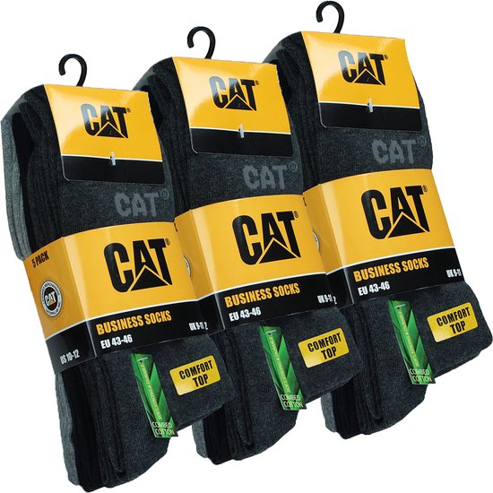 CAT Caterpillar Real Work Socks voor dames en heren, werksokken, zakelijke sokken, 6 paar, maat 35-50, wit, 46-50