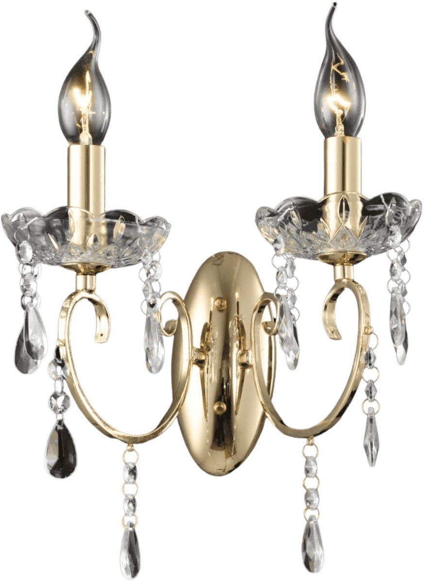 Kosilum - Pavia - Wandlamp - Roségoud - Metaal, kristal en glas