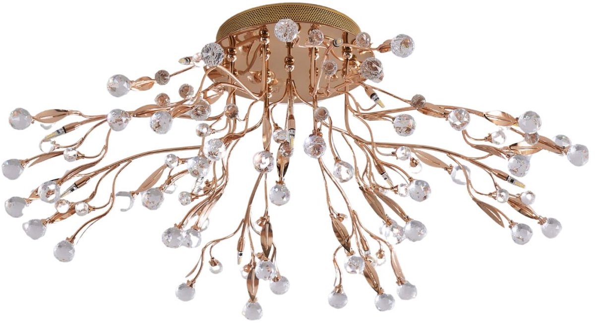 Kosilum - Gutenstein - Plafondlamp - Roségoud - Metaal en kristal