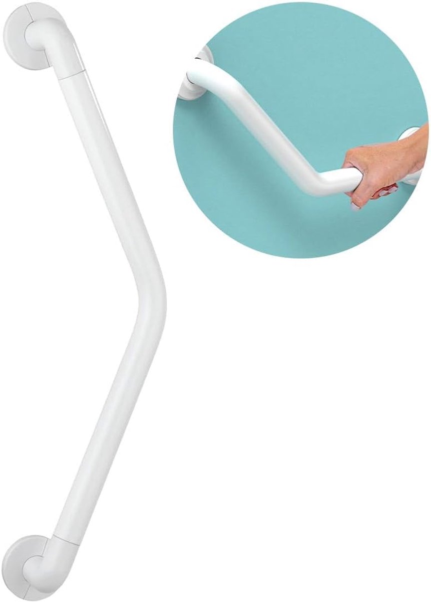 Veiligheidsgreep Douche - Badkamer Handgreep - Veilige Ondersteuning - Stevig Gelegeerd Staal - 68 cm Lengte - Wit