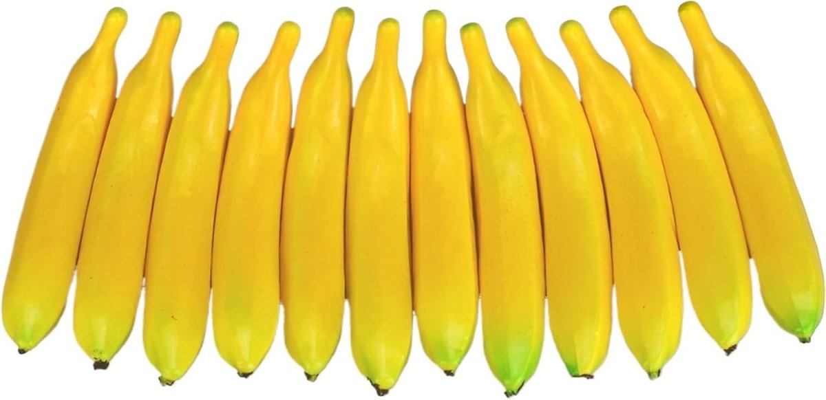 Kunstmatige gele bananen - 12 stuks nep fruit voor huisdecoratie