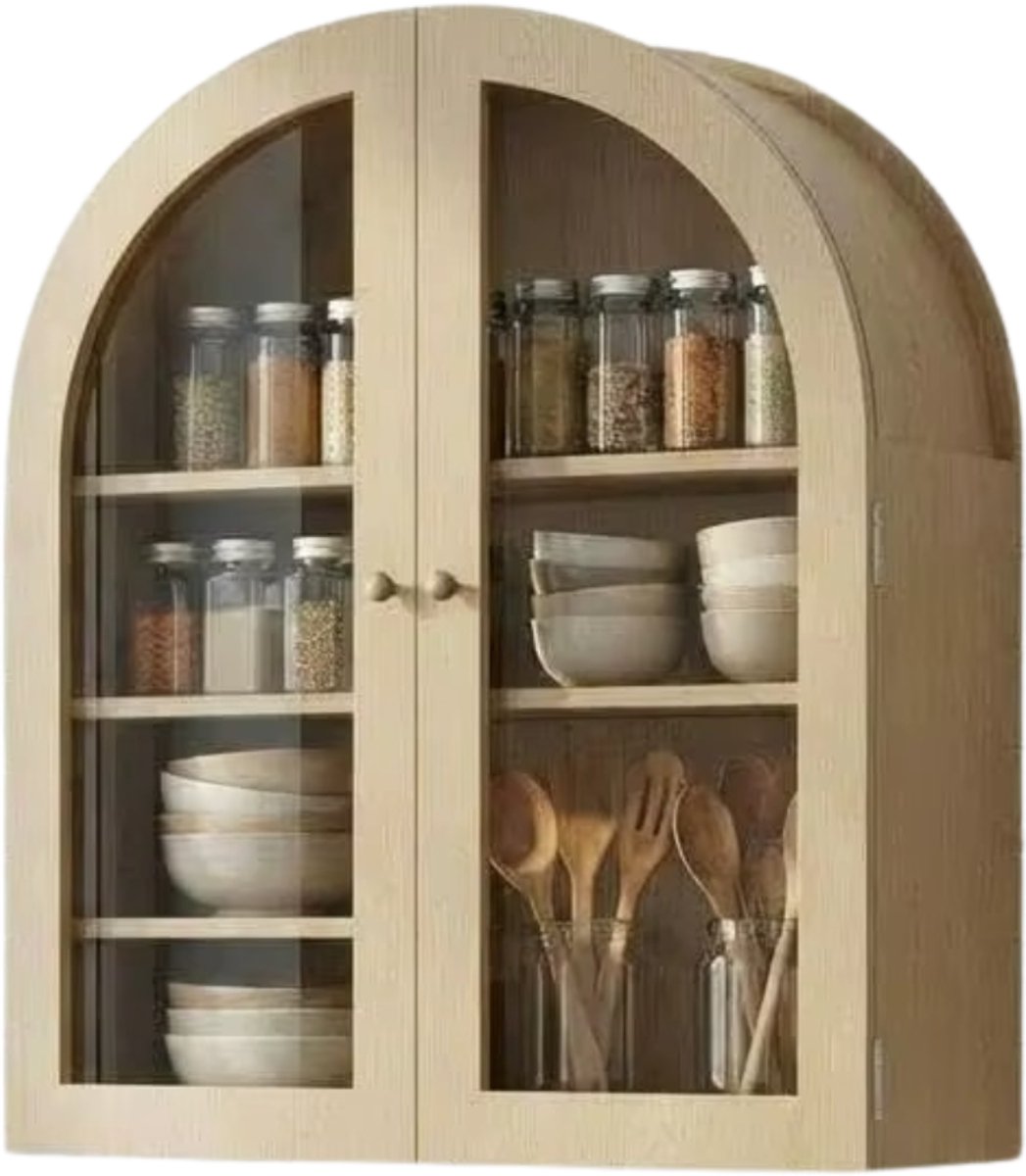 HHHK - Wandkast - Wandkastje - Hout Kleur- 23x61x70cm - Kast - Opbergkast - Badkamerkast -
