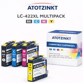 KINGJET LC422XL inktcartridges voor Brother LC422XL LC422 LC-422XLVAL inktcartridges multipack voor Brother MFC-J5340DW MFC-J5345DW MFC-J5740DW MFC-J6540DW MFC-J6940DW printer, 4 stuks