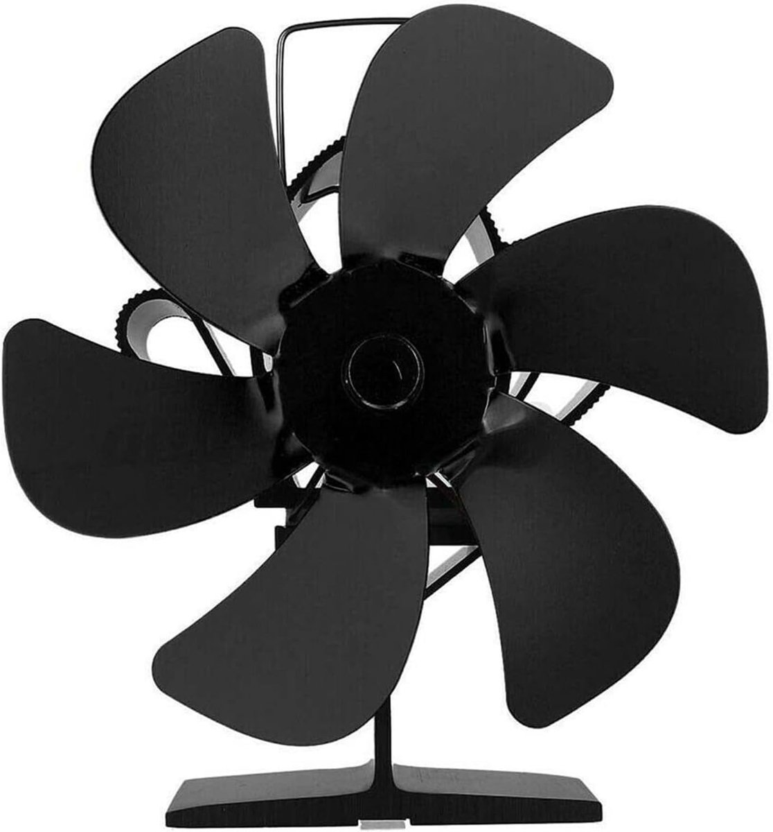 Kachelventilator met 6 bladen - Warmteverspreider - Efficiënte warmte - Thermo-elektrisch aangedreven - 19 x 17 x 9 cm - Zwart