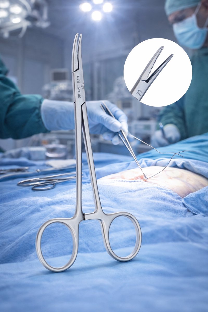 Belux Surgical Instruments – Mosquito Arterieklem Gebogen 12 cm – RVS – Tandheelkundig / Chirurgisch Instrument – Autoclaveerbaar