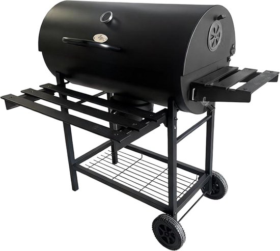 Alora Houtskool Barbecue - Inclusief Spatelset - Geïntegreerde Thermometer, Warmhoudrek, Asopvangbak & Zijtafel - BBQ op Wielen - met Deksel - Zwart van Merkloos — afbeelding 3