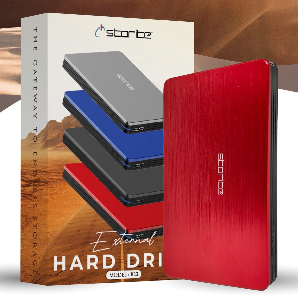 Externe Harde Schijf - Draagbare Opslag - Data Back-up - Snelle USB 3.0 - 1 TB Capaciteit - Rood