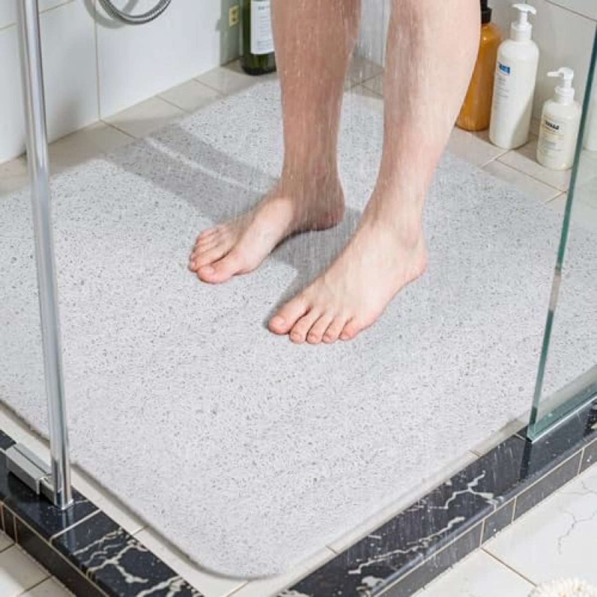 Badkamermat met drainage, antislip en zachte massage, 80x80 cm