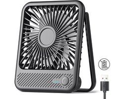 USB-bureauventilator - krachtige - ultrastille - kleine persoonlijke ventilator met 180° kantel- en inklapfunctie en 3 instelbare snelheden - USB-C-voeding met snoer - mini-USB-ventilator voor kantoor, bureau en slaapkamer - GEEN BATTERIJ