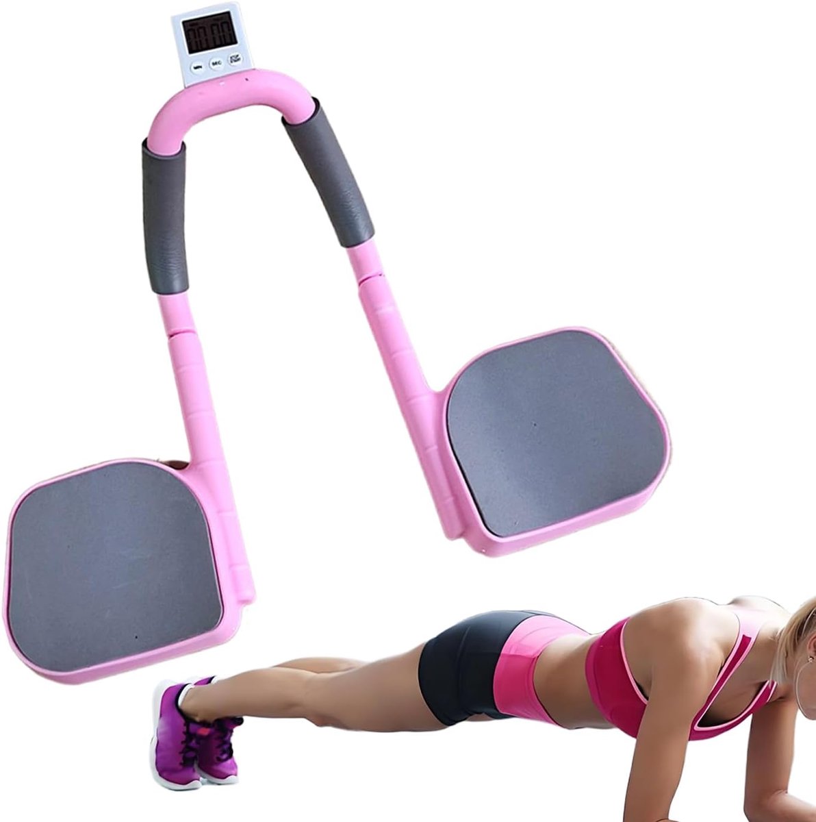 Buiktrainer Fitnessapparaat - Core Trainer - Krachtige Kernspieren - Draagbaar Compact Ontwerp - 11 Inch Diameter - Roze
