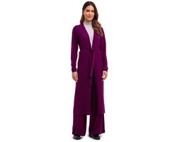 FALKE Favorites X-Fine Long zacht warm wol cardigan dames rood - maat S