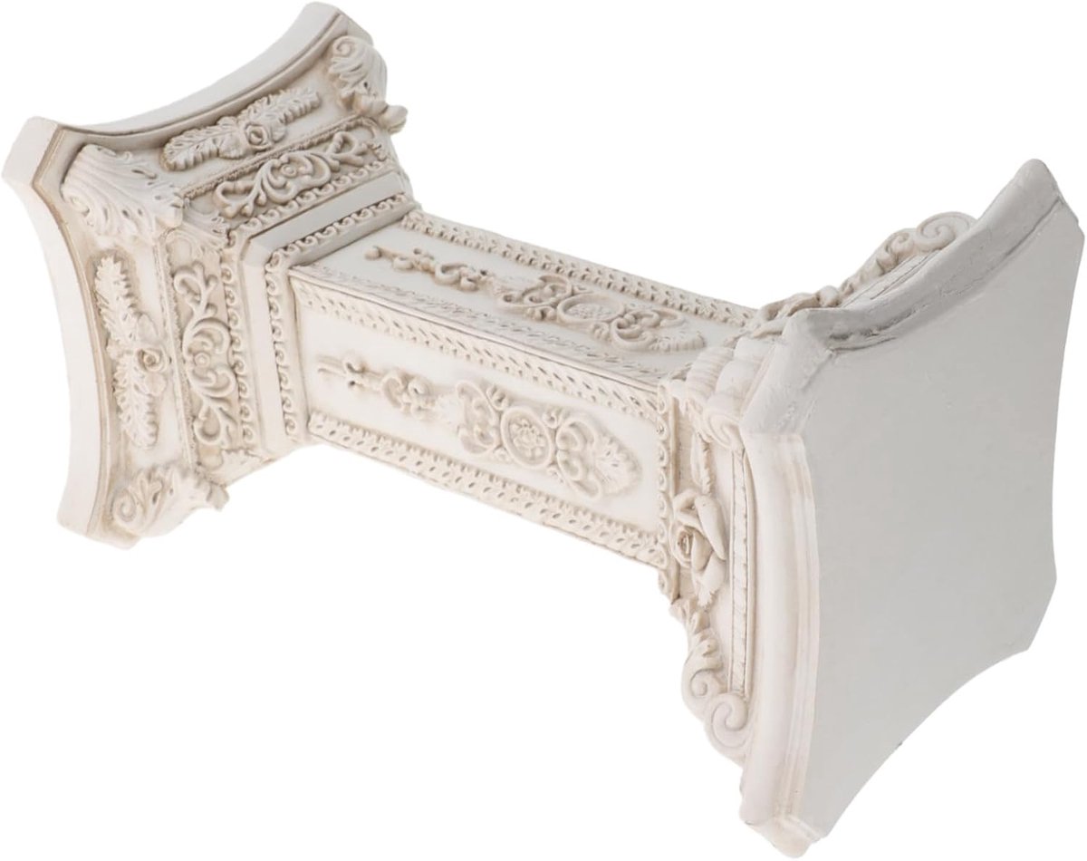 Romeinse Zuil Decoratie - Klassieke Pilaar - Buiten Binnen - Weerbestendig Hars - 8.72 x 4.72 inch - Wit