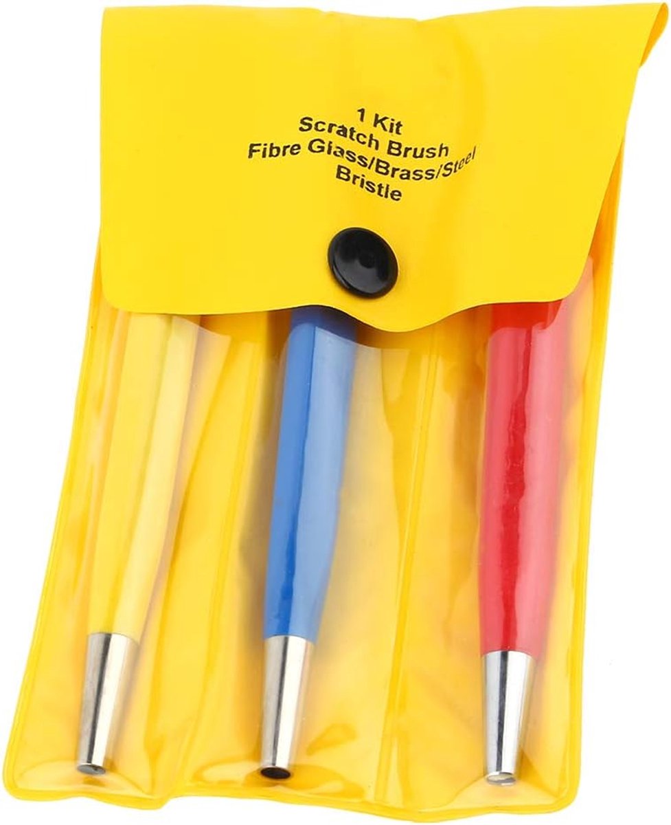Roest Verwijderpen Set - Glasvezel Borstel - Horloge Reparatie - Drie Hardheden - 11 x 4.5 cm
