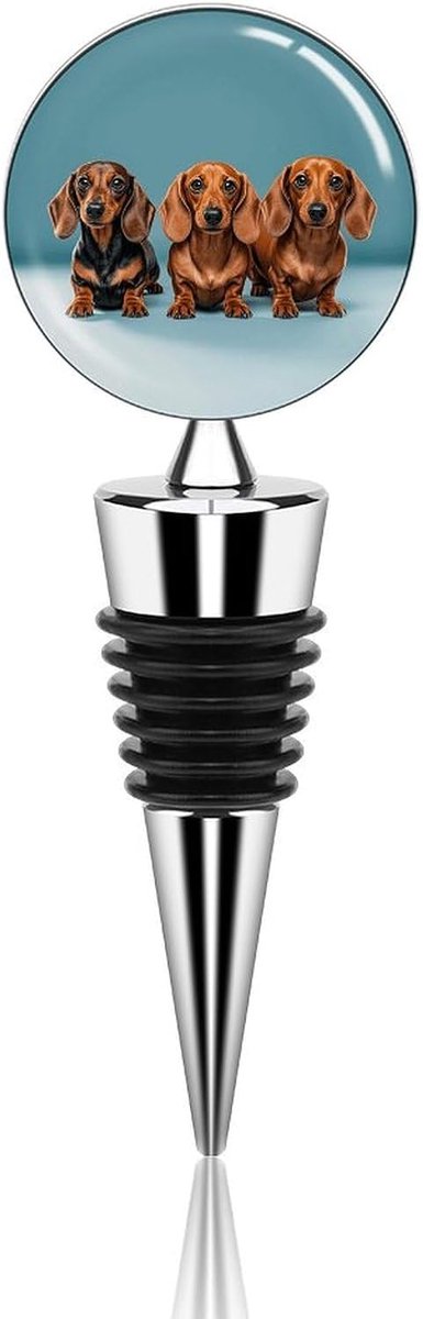 Wijnstopper - Flesafsluiter - Wijn bewaren - Uniek teckel design - 10.4 cm