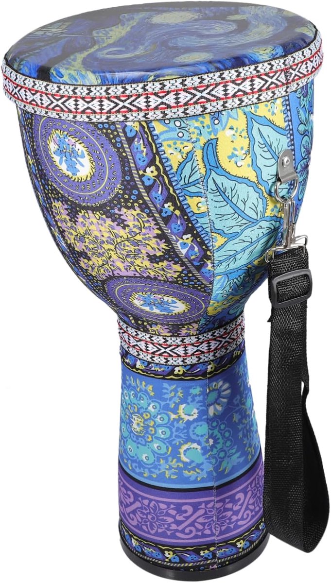 Percussie Instrument - Hand Drum - Muziek Maken - Inclusief Draagband - 41 x 21 cm - Multicolour