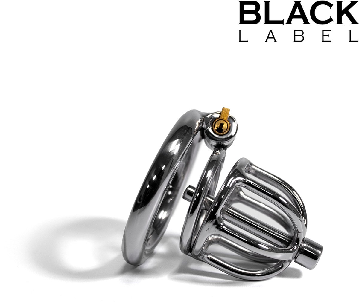 Black Label - The Knob Maker Chastity Cage - RVS Verwisselbare ringen