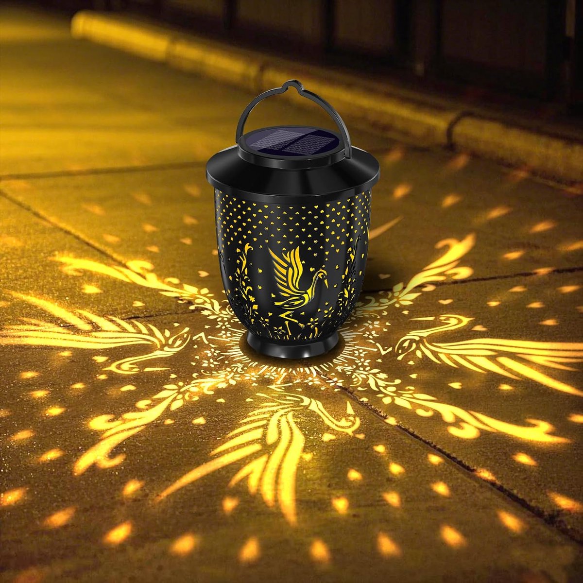 Solar Buitenlantaarn met Vlamlicht - Kolibrie Hollowed-Out LED Hanglamp - Waterdichte Deco