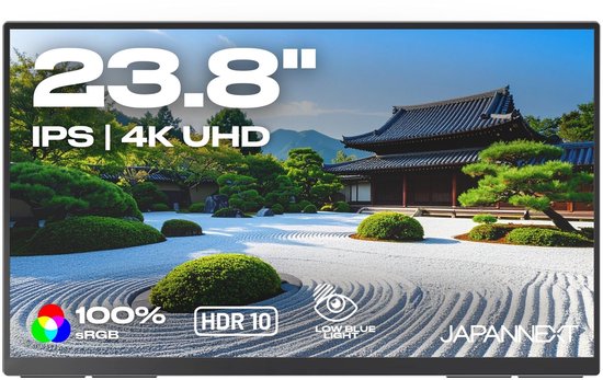 JAPANNEXT Draagbare Monitor 23,8" IPS 4K UHD (3840x2160) | JN-MD-IPS238U-C6