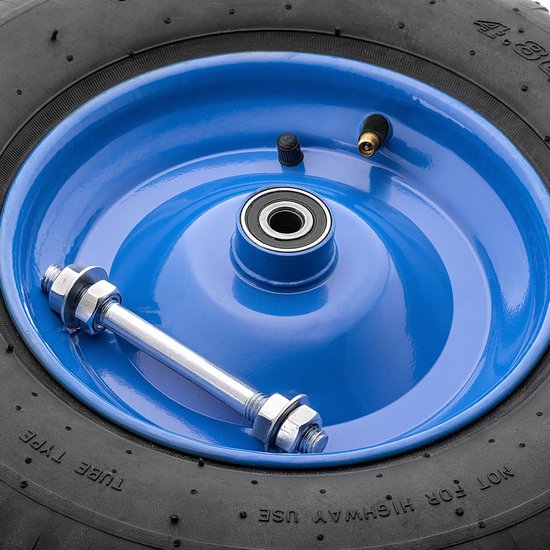 KADAX kruiwagenwiel 390 x 90 mm met as, aluminium velg en kunststof band, reservewiel 4.80/4.00-8 voor kruiwagens, kruiwagenwiel met asgat van 20 mm van Merkloos	 — afbeelding 3