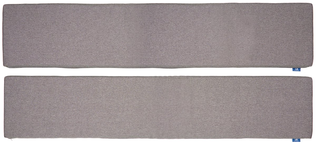 LuLu - Luxe Picknickbank Kussens - Set van 2 buiten kussens- 180x24 cm - Waterafstotend Tuinkussen - Zand / Taupe - 4cm Dik - Met bevestigingsbanden.