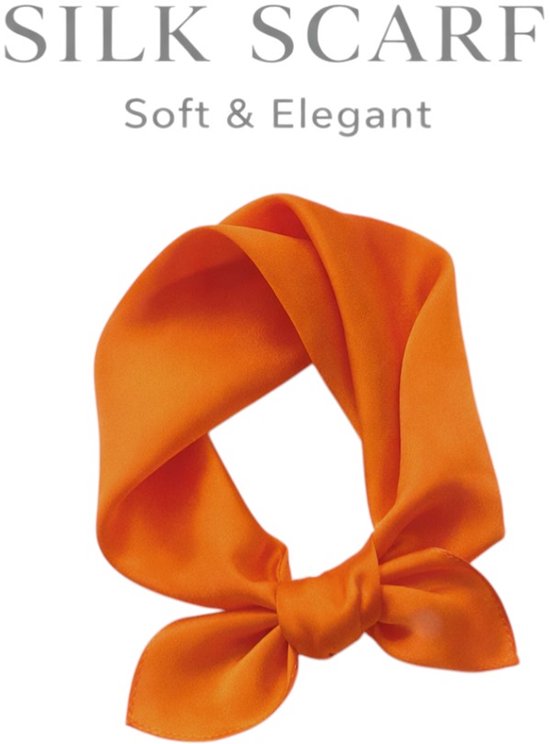 Koningsdag oranje S_50CM Puur Zijde Schoonheid 100% Moerbei zijden Vierkante Sjaal Cadeauverpakking
