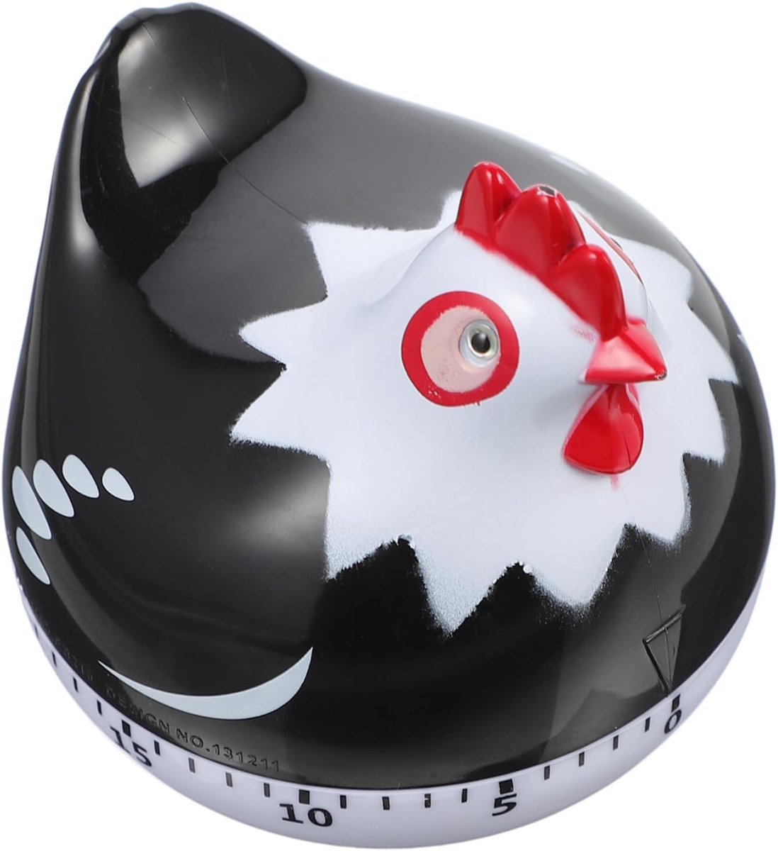 Kookwekker Dier - Keuken Timer - Koken Bakken - Mechanisch Opwindbaar - 6.5cm - Zwart