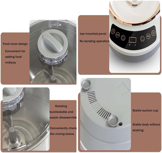 Deegmixer - Keukenmachine Kneedmachine - Professioneel Bakken - Met Fermentatiefunctie - 5L of 7L - Zilverkleurig — afbeelding 5