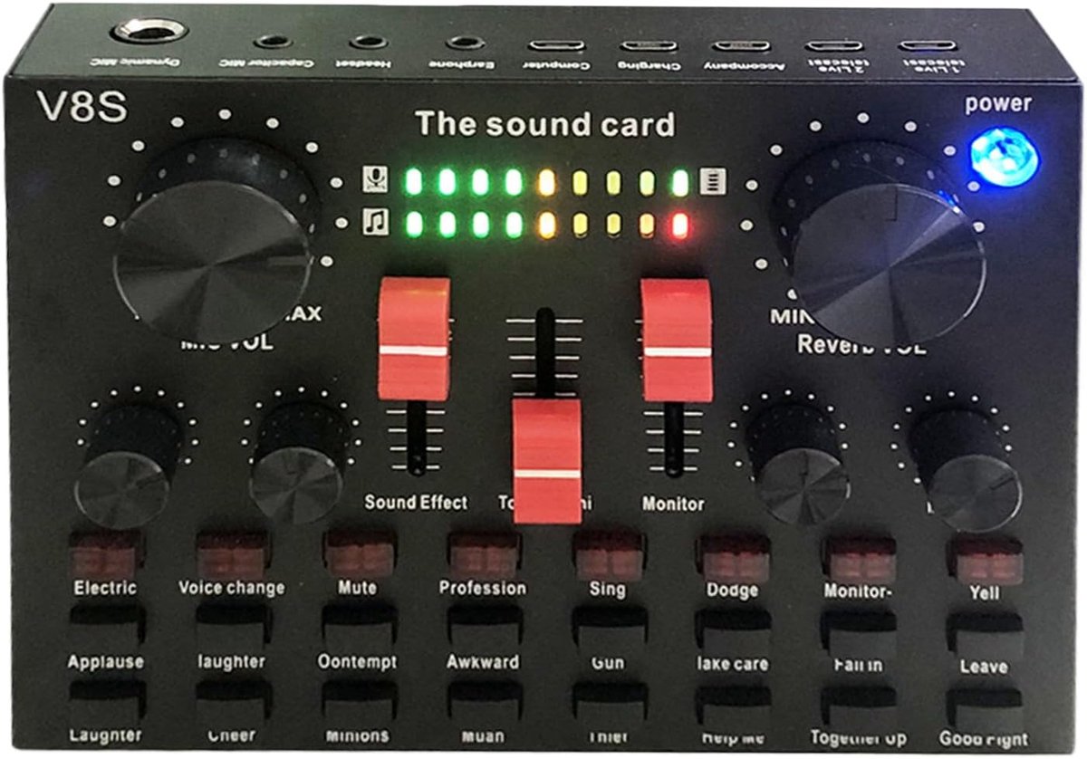 Geluidseffectbord - Audio Interface - Streamen en Opnemen - Compact Ontwerp - Zwart