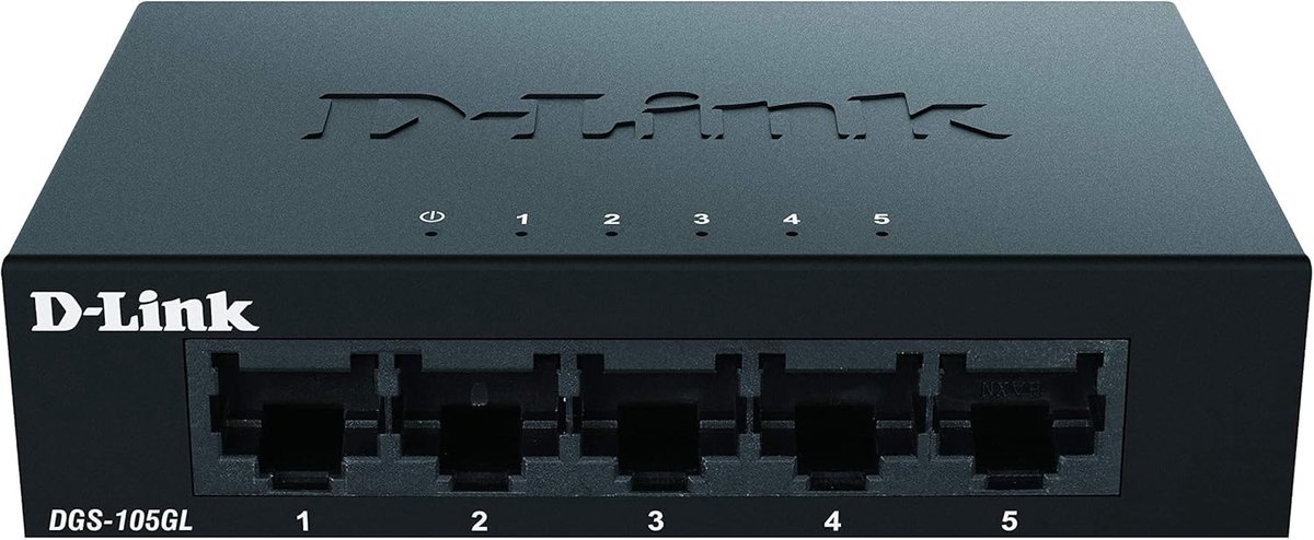 5-Poorten Gigabit Switch - Onbeheerd, Schakelaars voor Thuis en Kantoor, Plug & Play, Compact en Energiezuinig