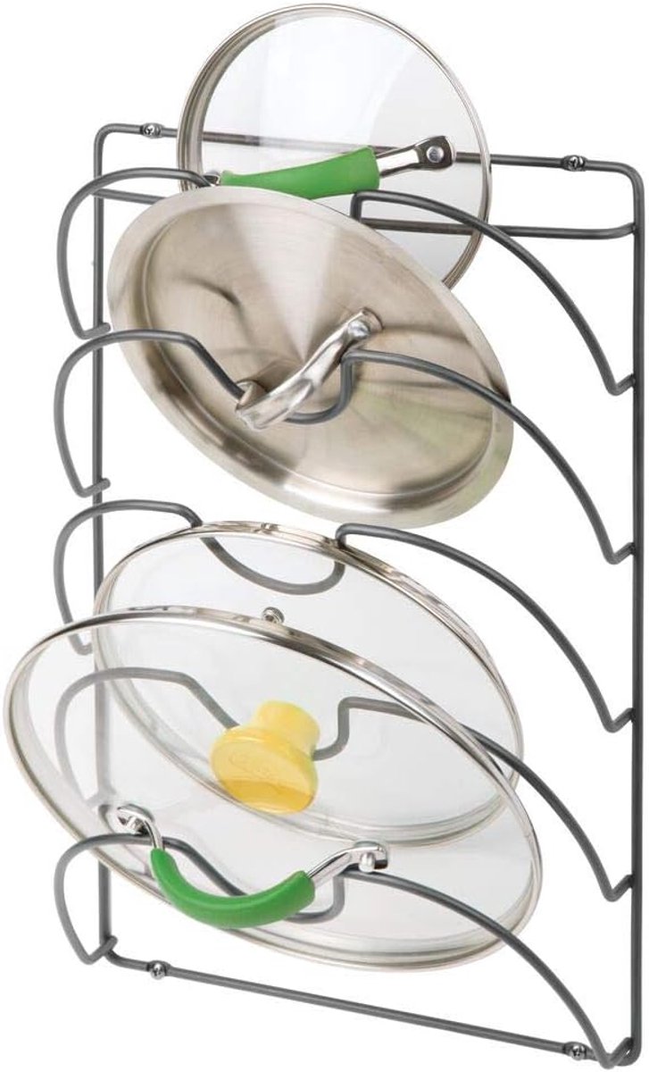 Pan lid holder voor keukengerei - veelzijdige opslagoplossing - chroom