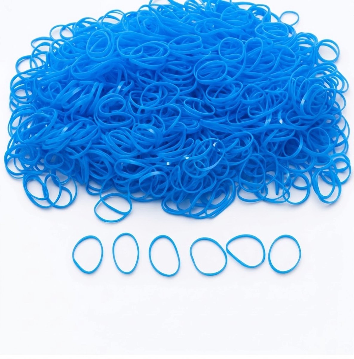 Set van 1000 blauwe mini haar elastiekjes – kleine elastiekjes voor vlechten & kinderhaar – sterk, rekbaar & soepel – 1000 stuks