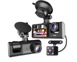 1080P high-definition dashcam, driewegcamera, groothoeklens, binnen- en buitenopname met beeld-in-beeld, eenvoudige installatie