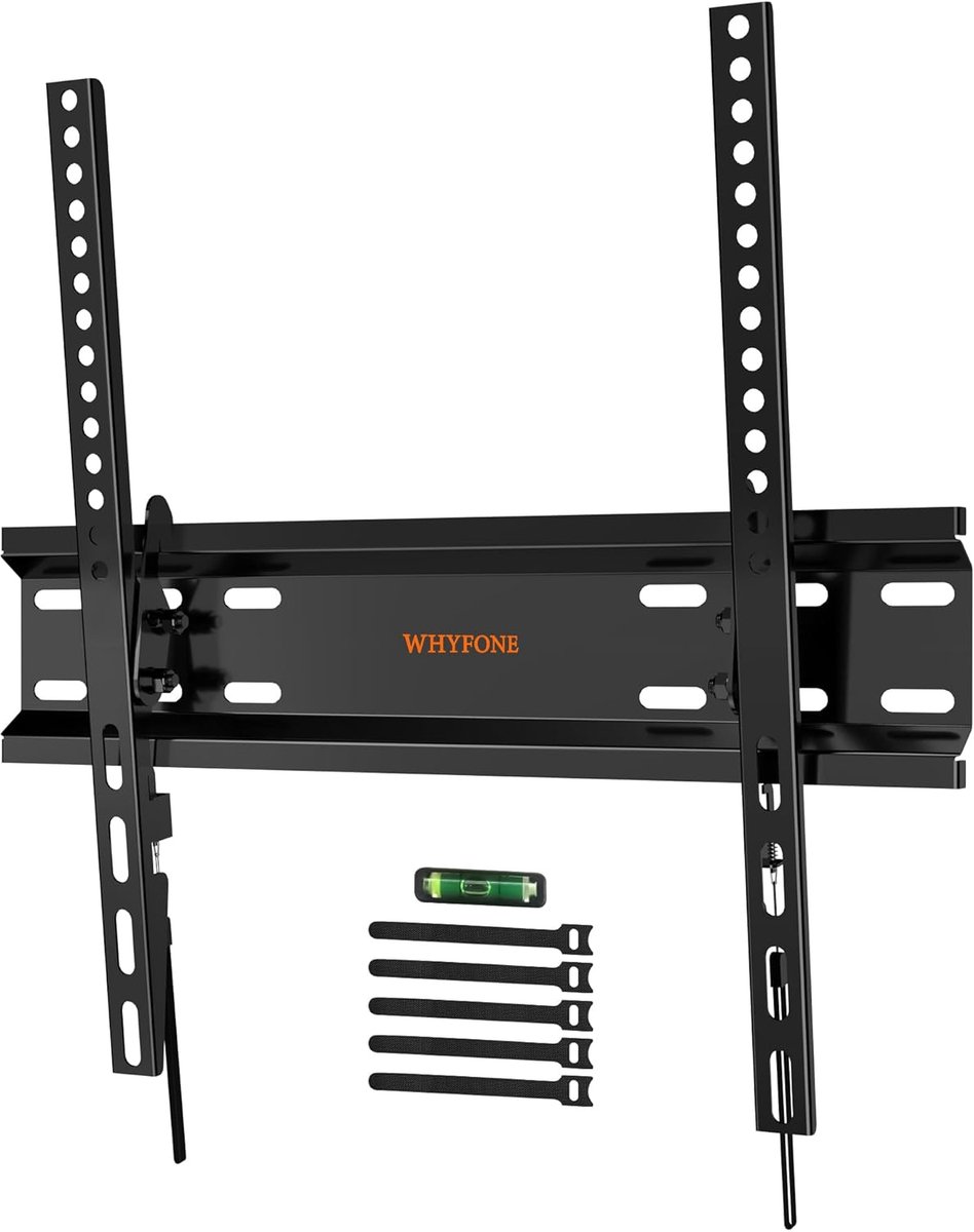 Kantelbare Muurbeugel voor 26-60 Inch TV's - Ultra Slim, VESA 400x400mm, Inclusief Bubble Level en Kabelbinders