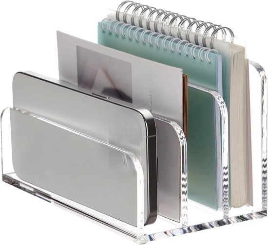 Posthouder, brievenhouder, postsorteerder, envelophouder, documenthouder, brievenstandaard, acryl, bureau-organizer voor thuis, kantoor, school