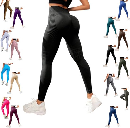 Cours de yoga - Legging de compression pour femmes - Legging de sport - Long legging de yoga à taille haute - Pantalon de fitness, convient pour un usage quotidien, vêtements de loisirs et sports, noir, taille XL
