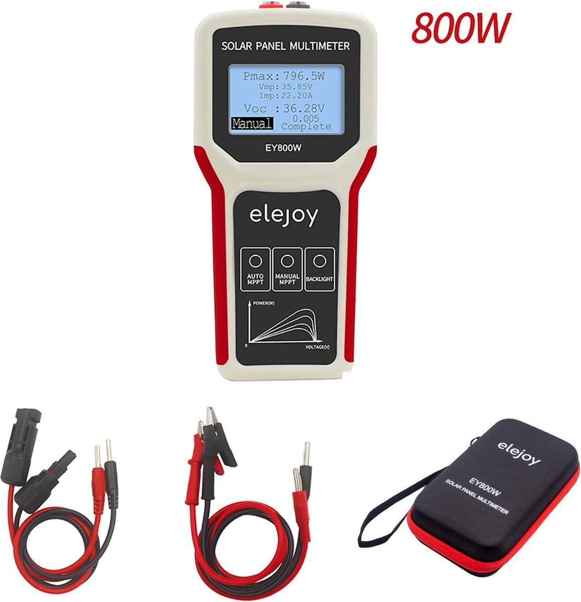 Multimeter voor zonnepanelen - MPPT Tester met LCD-scherm