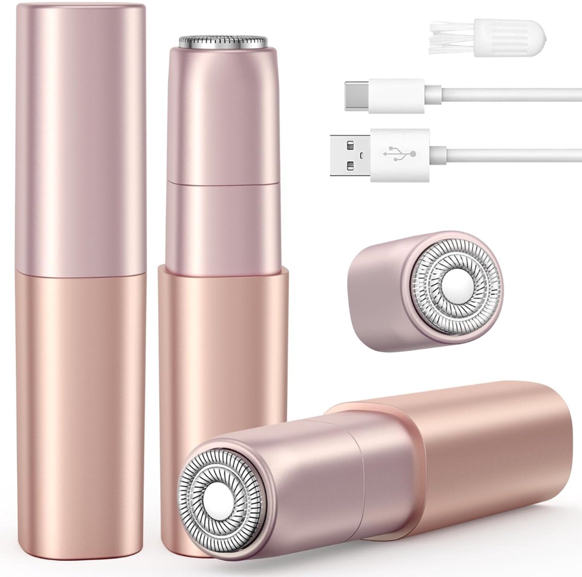 SNJY® Epilator - Gezichtsepilator Vrouw - Epilator Gezicht - 2-IN-1 - Oplaadbaar - Roze