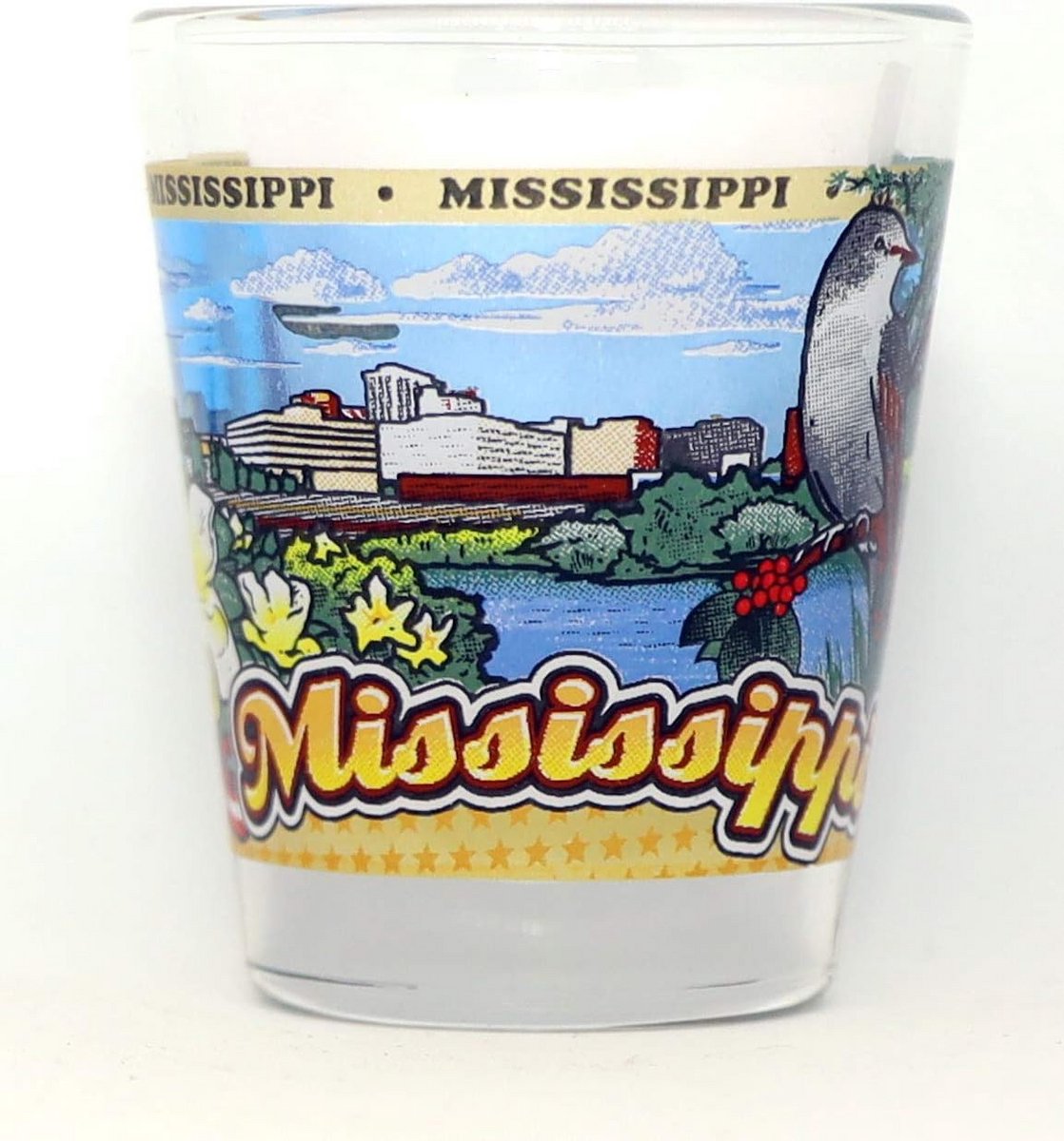 Souvenir Wraparound Shot Glass - Mississippi Collectible