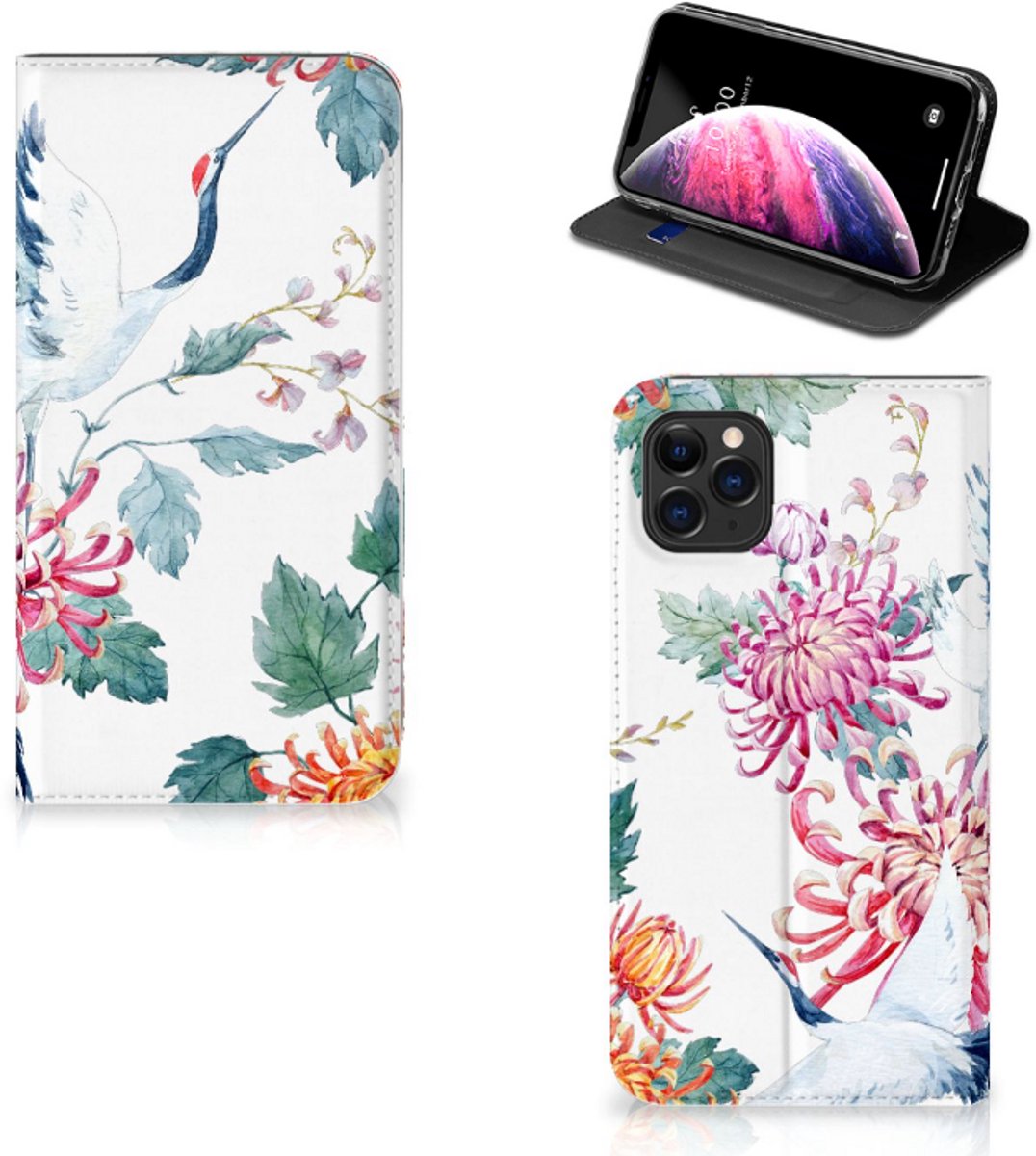Apple iPhone 11 Pro Max Hoesje maken Bird Flowers