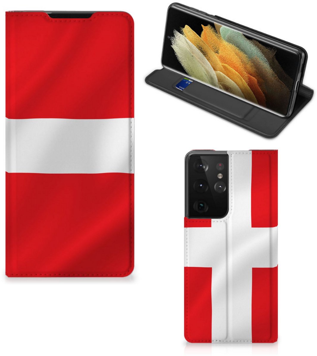 Book Case voor Samsung Galaxy S21 Ultra Standcase Denemarken