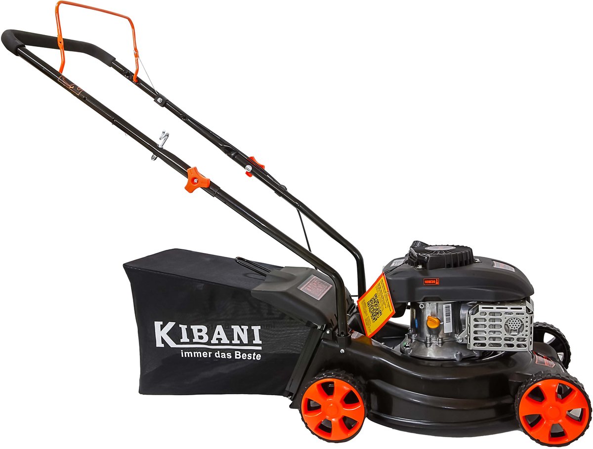Kibani Benzine Grasmaaier 141cc – 2.2 kW / 3.0 PK – 41 cm Maaibreedte – 40L Opvangzak – 3 Maaihoogtes – Handgeduwd Grasmaaier – foto 2