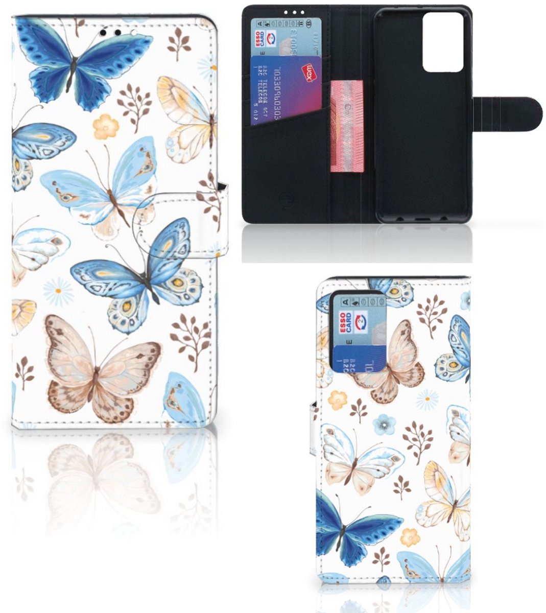 Telefoonhoesje met Pasjes voor Xiaomi Redmi Note 10 Pro Vlinder