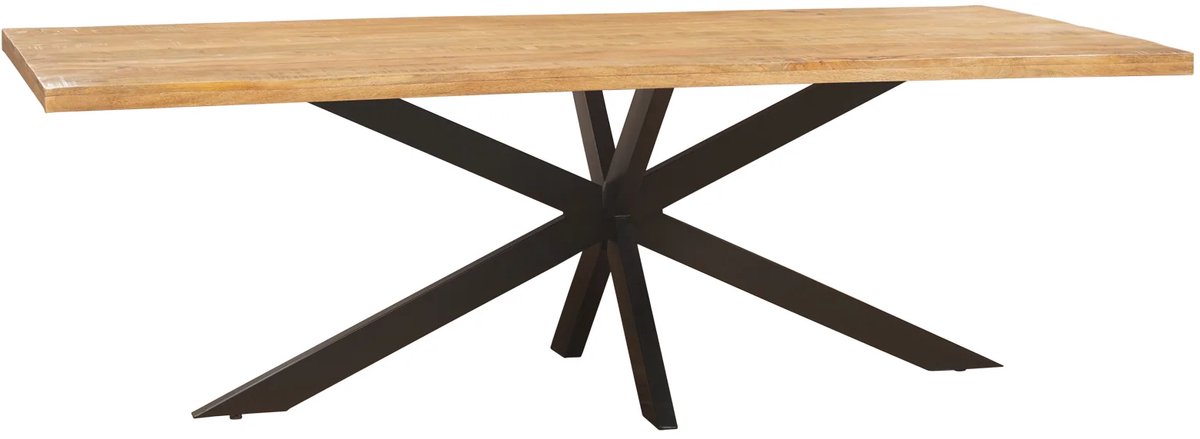 Sfeerwonen Enzo - Eettafel Rechthoek - 200 x 100 cm - Mangohout Naturel - Rechte Rand Afwe